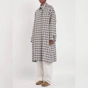 THE ROW Tavishina checked silk-blend coat